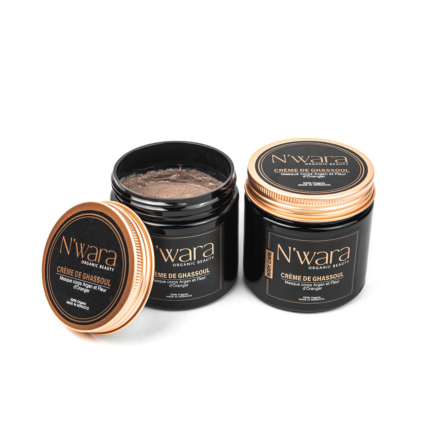 Crème de ghassoul à la fleur d’oranger masque corps